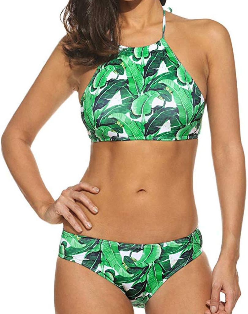 Women Swimwear Two Piece Push Up Tube Up Split Beachwear Swimwear Bikini Set