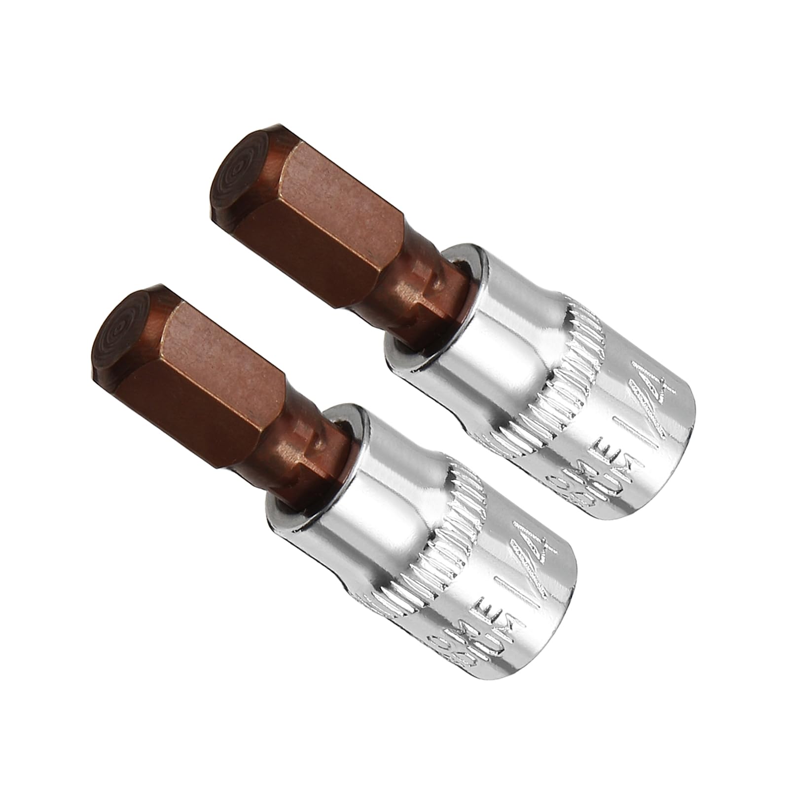 CoCud Hex Bit Socket, Metric 8mm Bit 1/4" Drive 1.5" Long, S2 Alloy Steel Heat Treated CR-V Socket - (Applications: for Fastener Application), 2-Pieces