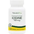 NaturesPlus Potassium Iodide - 150 mcg, 100 Vegan Tablets - Thyroid Support Supplement, Supports Respiratory Health - Vegetarian, Gluten Free - 100 Servings