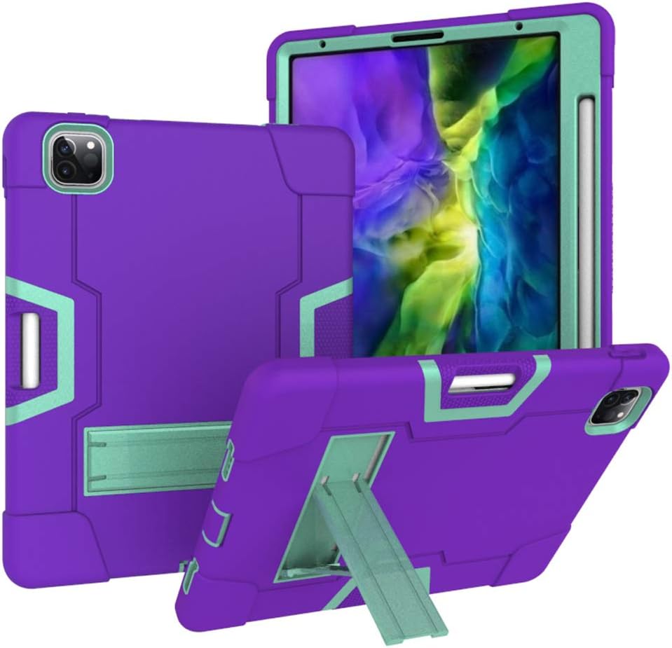 CASEHAVEN Rugged Kickstand Series for iPad Pro 11 Case 2nd & 1st Generation 2020/2018 - Shockproof Heavy Duty Hybrid Three Layer Armor Defender Kids Child Proof Cover - Purple