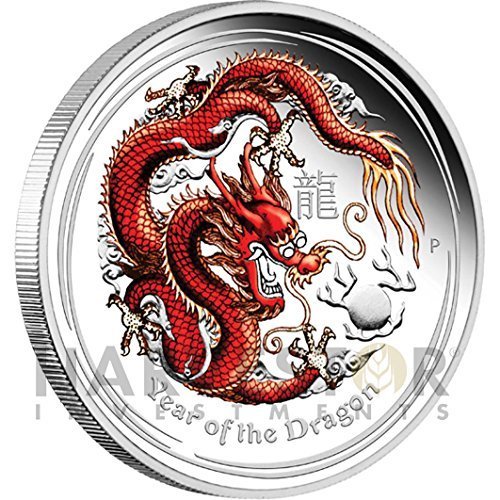 2012 Silver Australian Lunar Series - Year of the Dragon: Colorized Proof $1 Brilliant Uncirculated