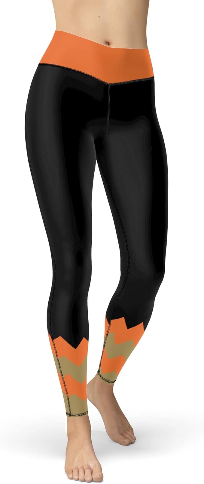 Black Hockey Leggings for Women with Hockey Team Colors in