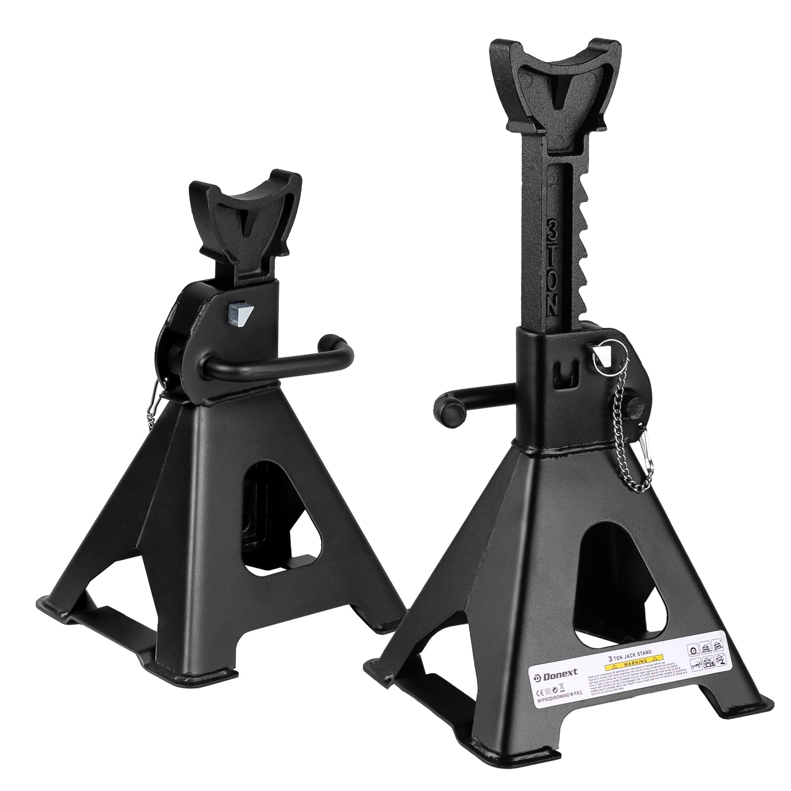 Donext ジャッキスタンド 3t 高さ9段階調整可能 最低位285mm/最高位420mm 安全ピン付き ジャッキアップ タイヤ交換 ウマ 馬 自動車用 2個セット ブラック商品画像