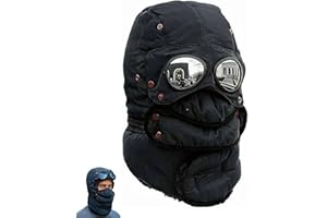 Winter Thermal Hat with Glasses Winter Pilot Hat Trapper Hats Goggles and Face Mask WinterCycling Windproof Ski Mask Cap