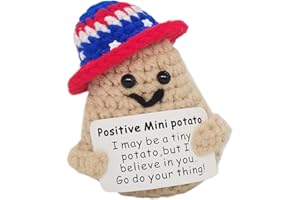 KALAWALK Funny Positive Avocado Mini Crochet Gifts with Positive Affirmations Cards for Inspirational Novelty Good Luck Gifts and Party Decorations (Off White)