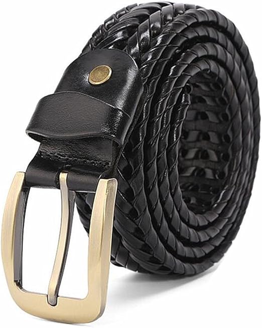 Women Men Leather Braided belts For Jeans Pants Plus Size Waist Belt