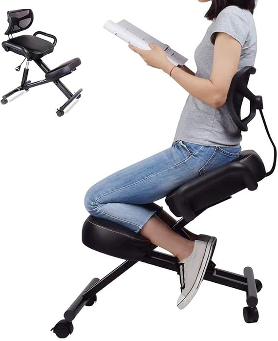 Ergonomischer Kniestuhl Mit Rückenlehne - Verstellbar Für Büro & Zuhause