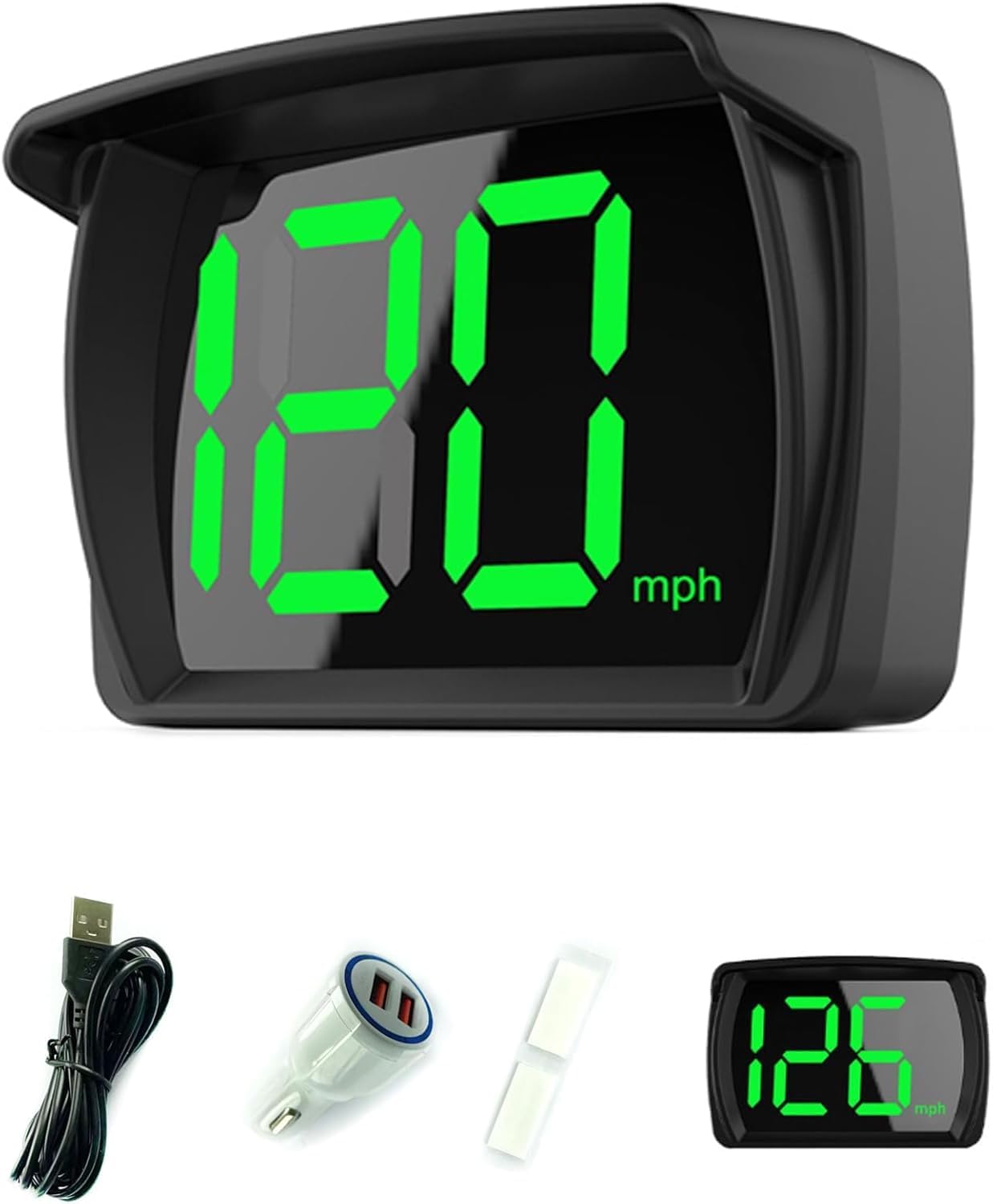 Photo 1 of GPS Speedometer HUD, Upgraded LED Large Font Digital Head-Up Display with MPH, for All Cars, Vehicles,Motorcycles,Bicycles - Plug & Play with USB Cable & Car Charger Adapter