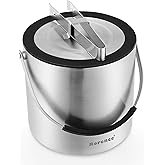 Rorence 3L Ice Buckets for Parties, Stainless Steel Ice Bucket with Lid & Ice Tong, Double Wall Insulated Stainless Steel Champagne Bucket Wine Bucket for Cocktail Bar