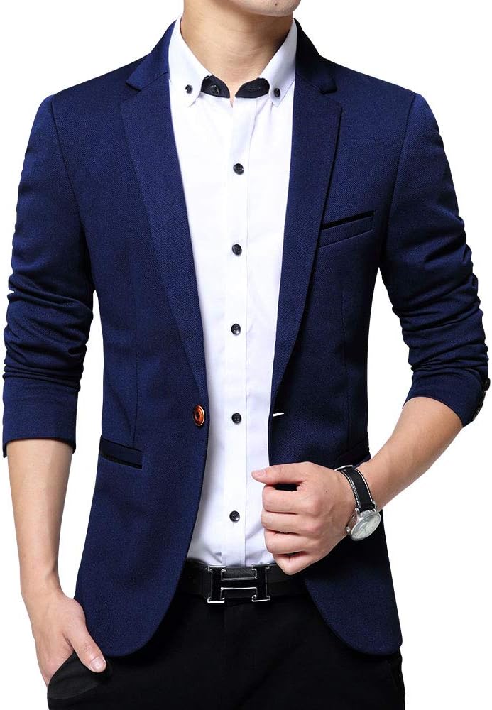 Sports Jacket for Men Slim Fit One Button Blazer Jackets Casual Suit Coats