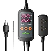 BN-LINK Digital Temperature Controller Thermostat Outlet with Heating Cooling Mode, 2-Stage Outlet Thermostat Controller Plug