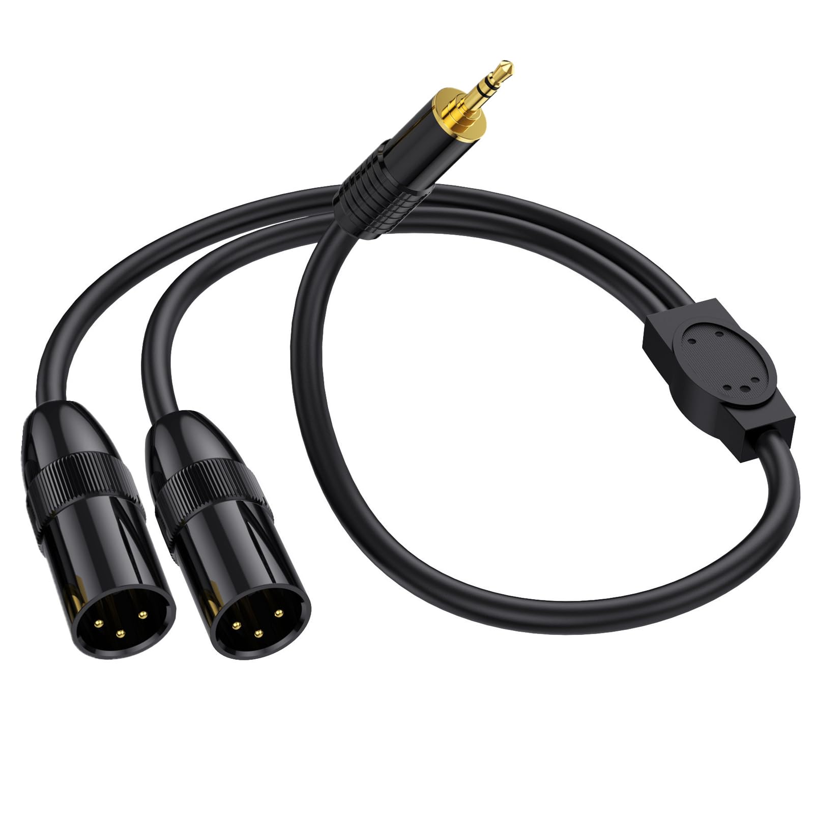 LOKEKE XLR to 3.5mm Y Splitter Adapter Cable, TRS Stereo Male to Dual XLR Male Interconnect Audio Microphone Cable for Microphone, Sound Card, Camcorder & More