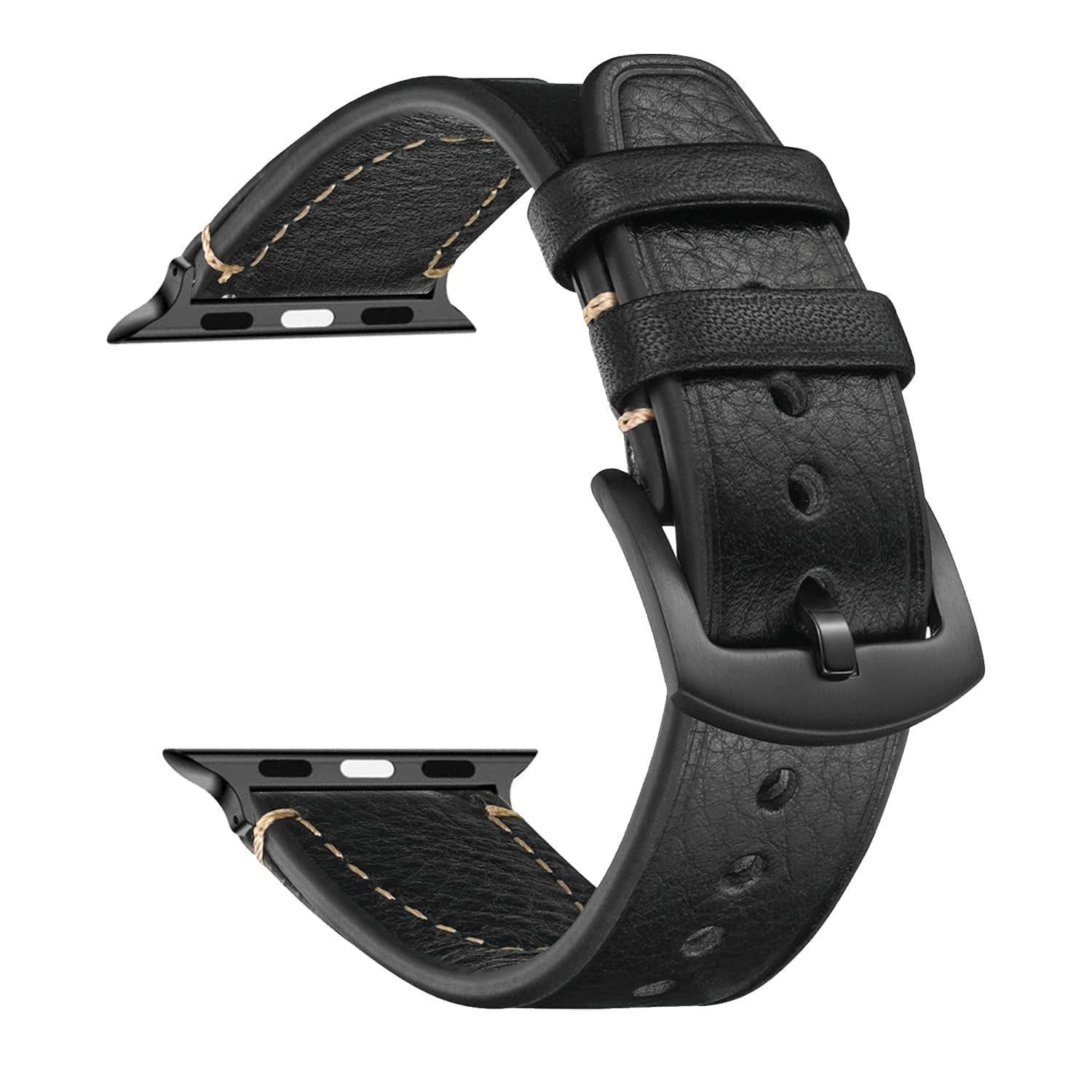 CeiBand Leather Strap for Apple Watch 38 mm/40 mm/41 mm/Series 11 42mm, Soft and Comfortable Real Leather Bracelet Replacement Watch Band for iWatch SE Ultra Series 11 10 9 8 7 6-1 SE3 - Balck
