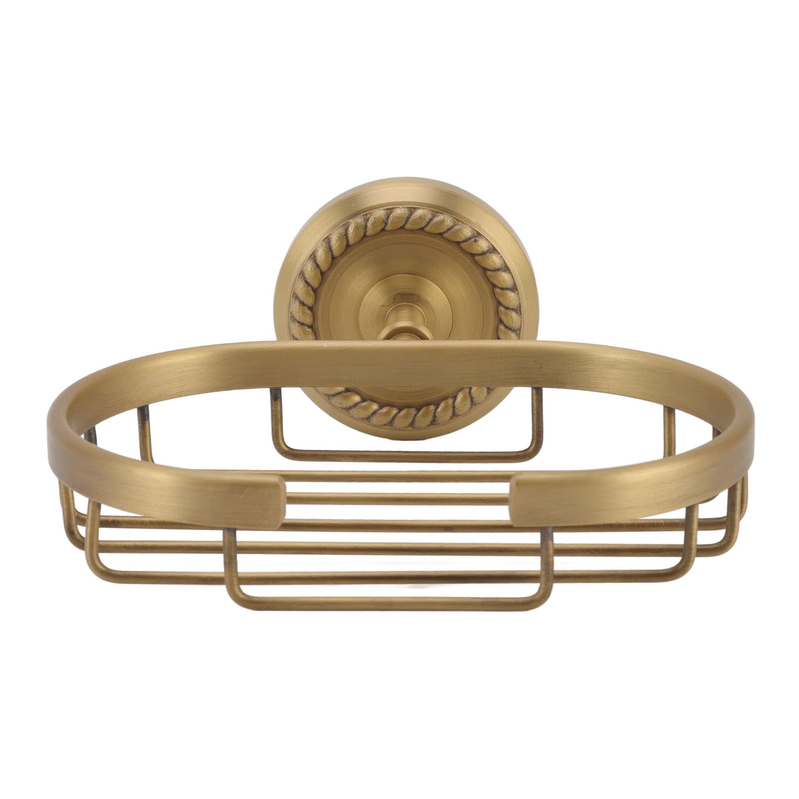 Soap Dish Wall Mounted Draining Soap Saver Twisted Pattern Soap Holder Copper Stainless Steel Antique Soap Rack Metal Self Draining Soap Tray for Bathroom Gold