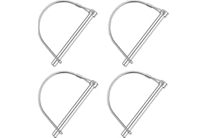 QUADAFY 4-Pack Premium Coupler Pin - Trailer Safety Pin and Lock for Hitch, Farm, Lawn Use - 1/4" X 3.2" (6.3mm X 80mm) Trailer Pins for Hitch
