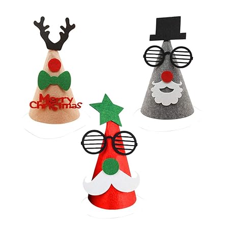 Toyvian 3 Pezzi Di Cappello Di Natale Fai Da Te Materiali
