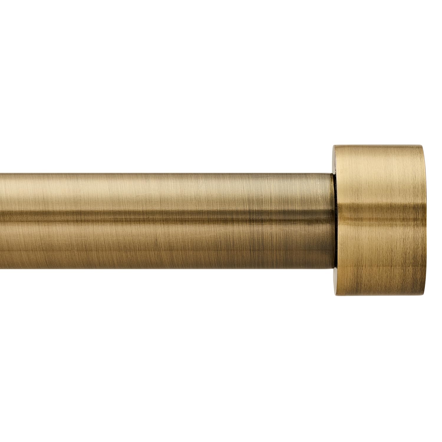 Curtain Poles End Cap Finials 1 inch diameter Antique Brass Extendable curtain pole 76 to 320 cm 3 piece brackets. 30 to 126 inch Heavy Duty curtain rod for Living room, Bedroom, Kitchen room — image 1