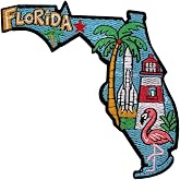 Proud Florida Patch &ndash; 4 inches, Cool Iron On Patch Florida | Easy to Apply, Machine Washable, and Dishwasher safe, Eco-Friendly Embroidered Iron On/Sew On State Patches for Backpacks
