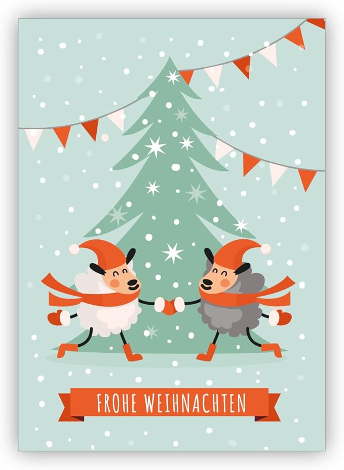 5er Biglietti Di Natale Set Divertente Di Salute Con Tanzenden Pecore Buon Natale Ideale Per Le Aziende Di Auguri Di Natale An Aziendale Dipendenti Aziende Amazon It Cancelleria E Prodotti Per Ufficio