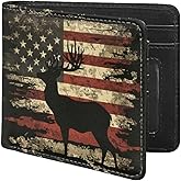 Coldinair American Flag Boy Cool Wallet Deer Leather Wallet for Boys Kids Purse Bifold Rfid Blocking Wallet with Coin Pocket and Card Cash Holder for Youth Men