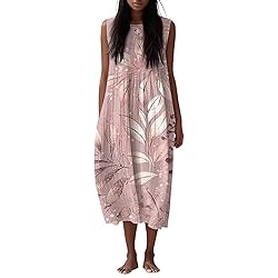 Women Dresses Summer Fall Cotton Linen Midi Dresses