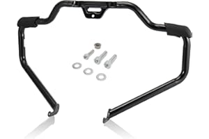 MoKitDora Engine Guard Highway Mustache Crash Bar 1.25" Fat for Harley Softail 2018-up Fat Boy Street Bob Heritage Classic Low Rider Sport Glide Deluxe Slim, Gloss Black