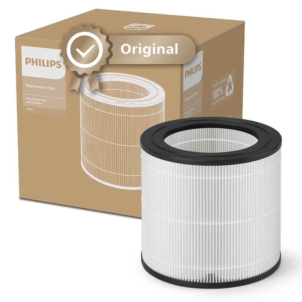 Philips Original Replacement Filter for Air Purifier 600 Series AC0650, AC0651, HEPA NanoProtect, 12 Months Lifetime (FY0611/30)