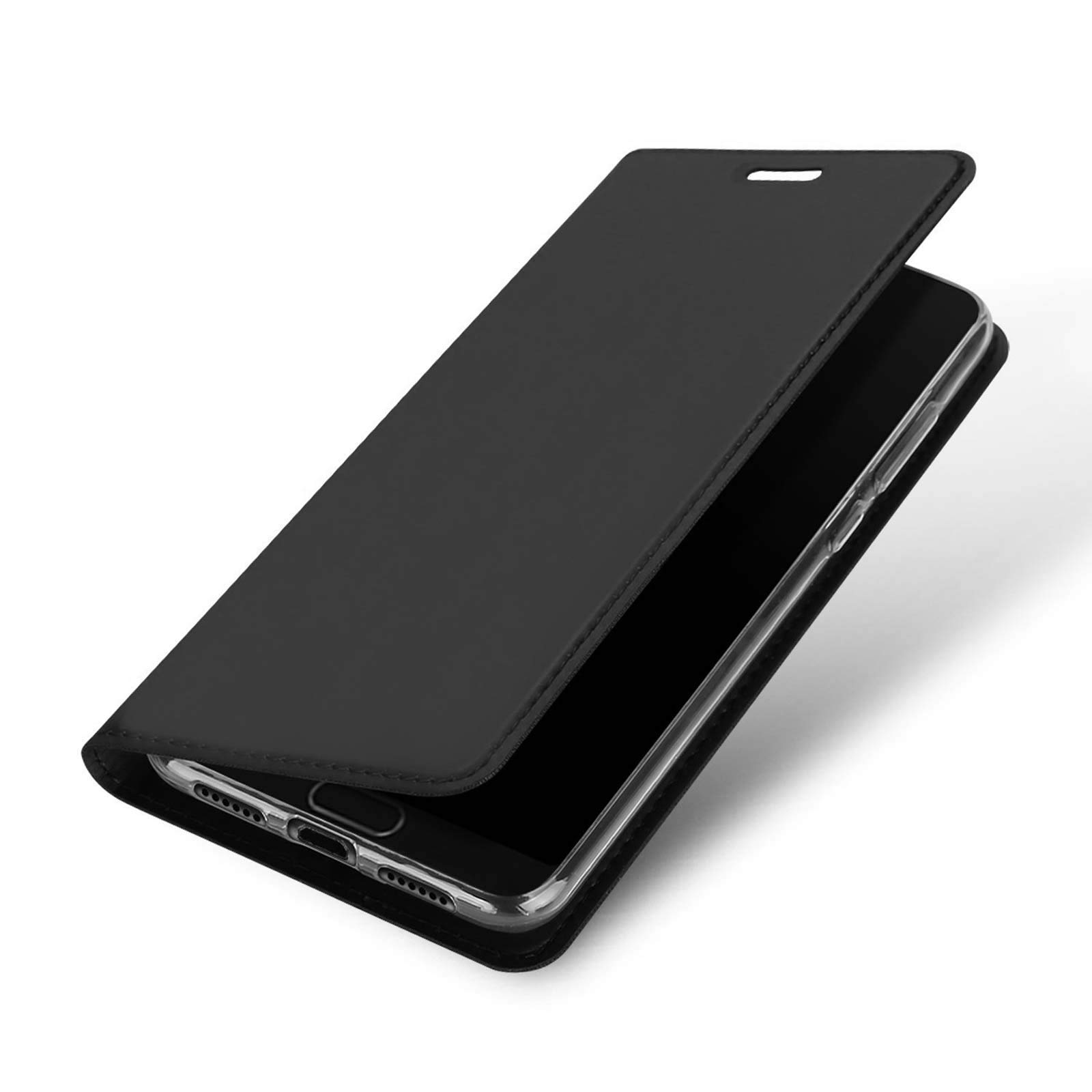 LINCIVIUS  Etui Huawei P20, Housse Huawei P20 Coque Noir Flip Cover Rabat Aimanté Avant Arriere Integrale Antichoc [30 Jours Satisfait Ou Remboursé]