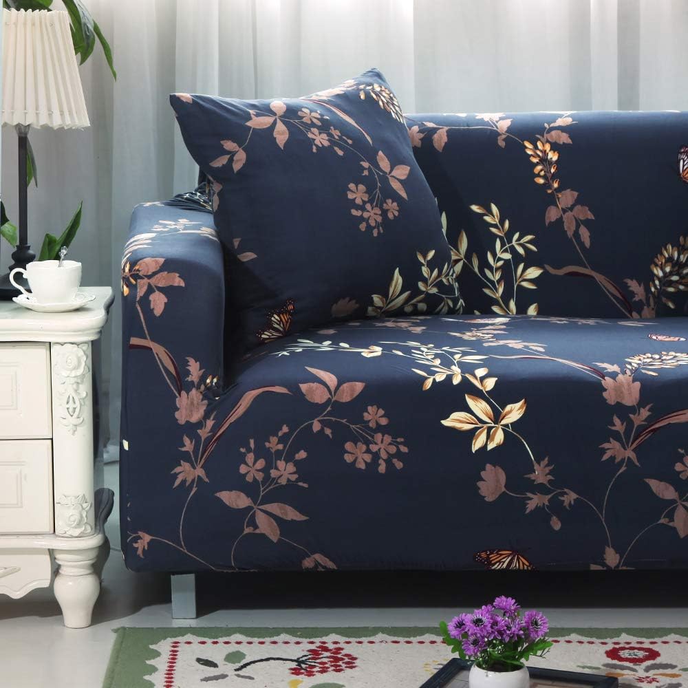 Eunzel Stretch Sofa Covers,Loveseat Slipcovers with Elastic Bottom,Slip Resistant Furniture Protector(Loveseat,Navy): Home & Kitchen