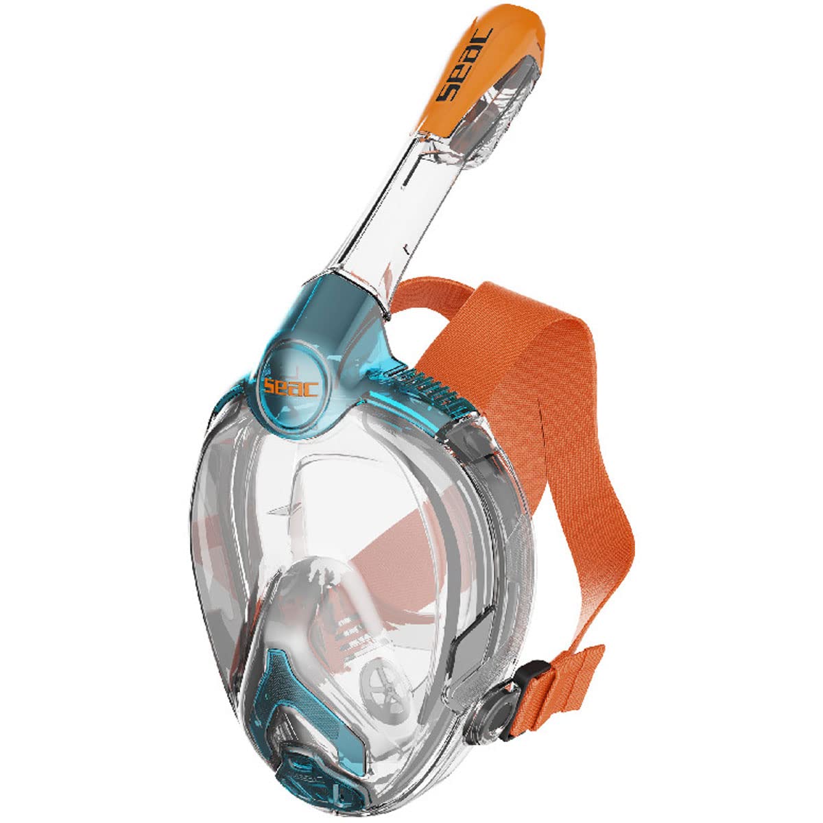 Photo 1 of Seac Libera Full-Face Snorkel Mask for Youth - Aquamarine/Orange