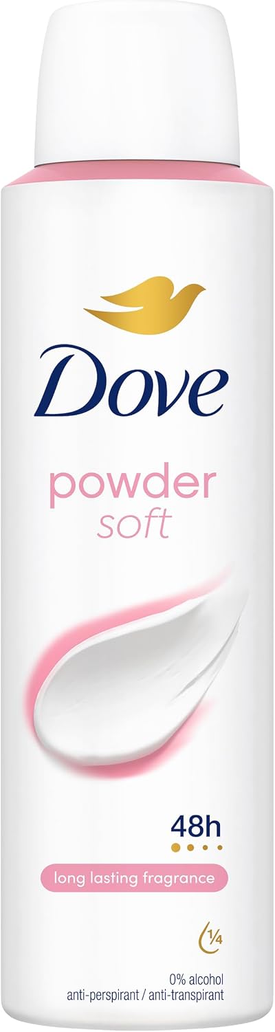 Dove Powder Soft Anti-Perspirant Spray 150ml - 48hr Protection & Skin Care