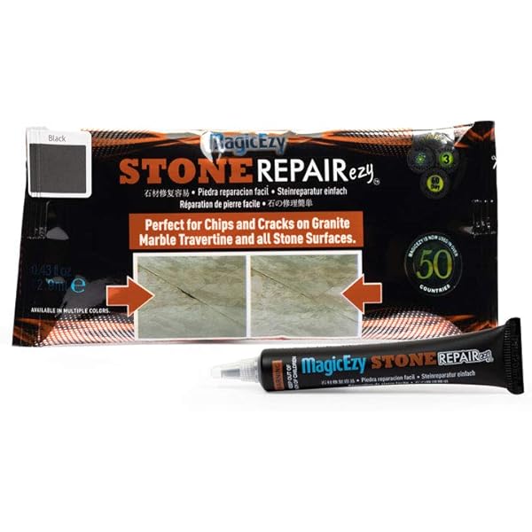 Epoxies Quartz Worktop Epoxy Repair Putty Kit Dark Grey Repairs Chips Cracks & Defects