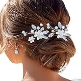 EVILD Bridal Wedding Hair Pins Pearl Hair Accessories Silver Rhinestone Hair Clips for Women (Pack of 2)