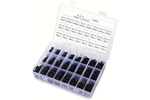 FANMAOUS 1200 Pcs 24 Size Nitrile Butadiene Rubber O-Ring Kit with 4-Piece Precision Pick and Hook Set,OD:6mm-28mm O Rubber W