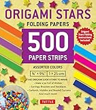 Origami Stars Papers 500 Paper Strips in Assorted Colors: 10 Colors - 500 Sheets - Easy Instructions for Origami Lucky Star by