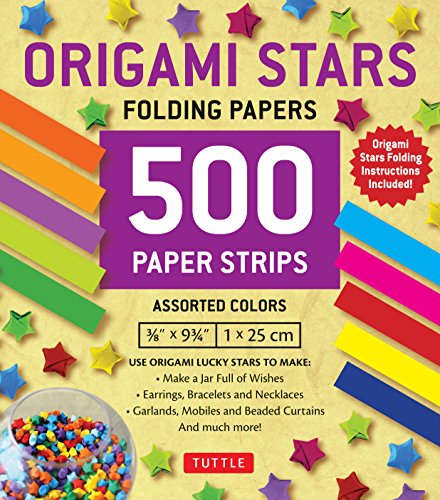 Origami Stars Papers 500 Paper Strips in Assorted Colors: 10 Colors - 500 Sheets - Easy Instructions for Origami Lucky Star by