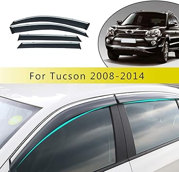 For Hyundai Tucson 2008 2014 Car Window Visors Rain Guard Vent Visor Side Wind Deflector Smoke Vent Shade Accessories Tape On Mount 4pcs Side Window Wind Deflectors Visors Amazon Canada