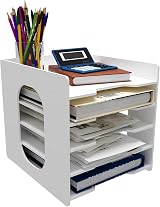 PUNCIA 5-Tier A4 Desk Paper Tray Organizer White Filing Holder view 8