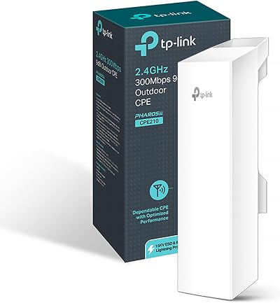 TP-Link CPE210 Outdoor WLAN AP 2.4GHz 300Mbps 9dBi 2x2 MIMO TDMA Pharos