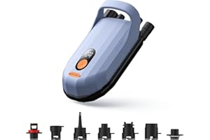 AIRBANK Rechargeable SUP Pump Whale Shark Pro, 7800mAh Battery, Fast Inflation & Deflation Paddle Board Pump 20PSI, Auto-Off Air Pump for Kayak, Inflatables, Boats, Kite Wings, Mattress