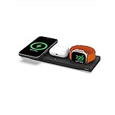 Belkin MagSafe 3-in-1 Wireless Charging Pad - Fast Wireless Charging for Apple Watch, iPhone 17, iPhone 16, iPhone 15, & iPhone 14 Series, & AirPods - Charging Station for Multiple Devices - Black