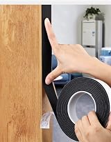 Metany Black Rubber Door Bottom Seal Strip 16.4ft Adhesive Weather Stripping view 6