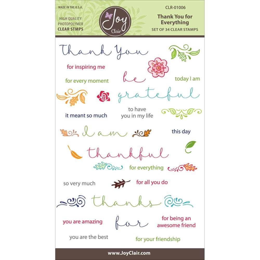Joy Clair Clear Stamps 4 x 6-inch-Thank You for Everything