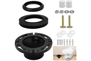 UHEGDRR RV Toilet Seal and 3" Socket Floor Flange Kit for Thetfords Aqua Magic Style Plus, Style Lite, Style II & Residence RV Toilets, 385345892 Flange and 34120 Ball Seal Repair Replacement Parts