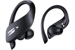 TAGRY Ear buds Wireless Earbuds 80Hrs Playtime Bluetooth 5.3 Headphones Build-in Mic IPX7 Waterproof Sport Wireless Earphones with Earhook Premium Sound Dual LED Display Headset for Workout Phone TV Black