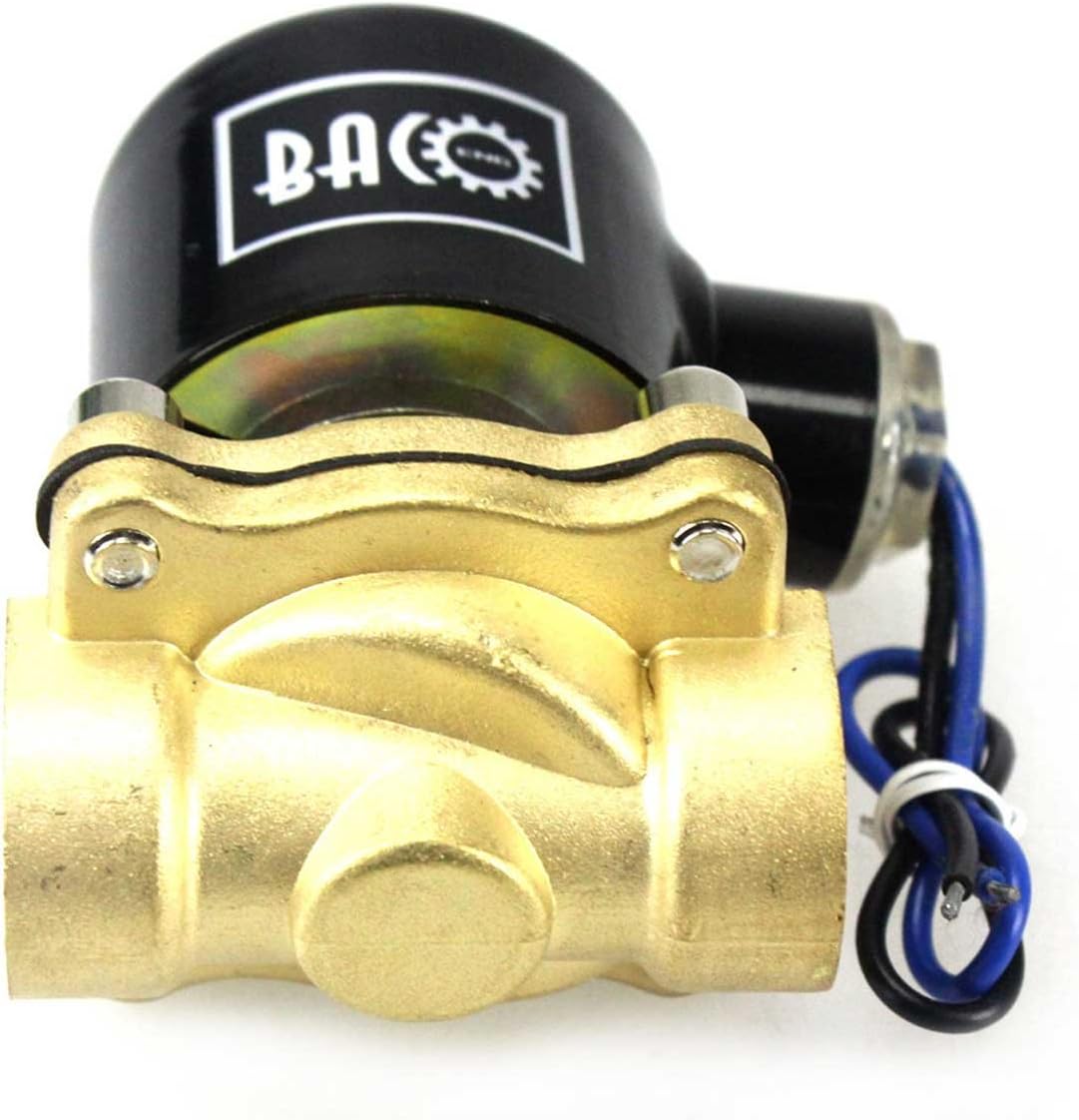 BACOENG 1/2" BSP AC220V Brass Electric Solenoid Valve N/C for Air Water Oil, 1/2" Brass - Image 5
