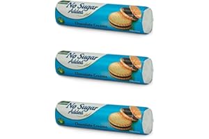 Gullon Sandwich Cookie Chocolate Cream, NO Sugar Added ‑ 8.8 oz 250g (Pack of 3)