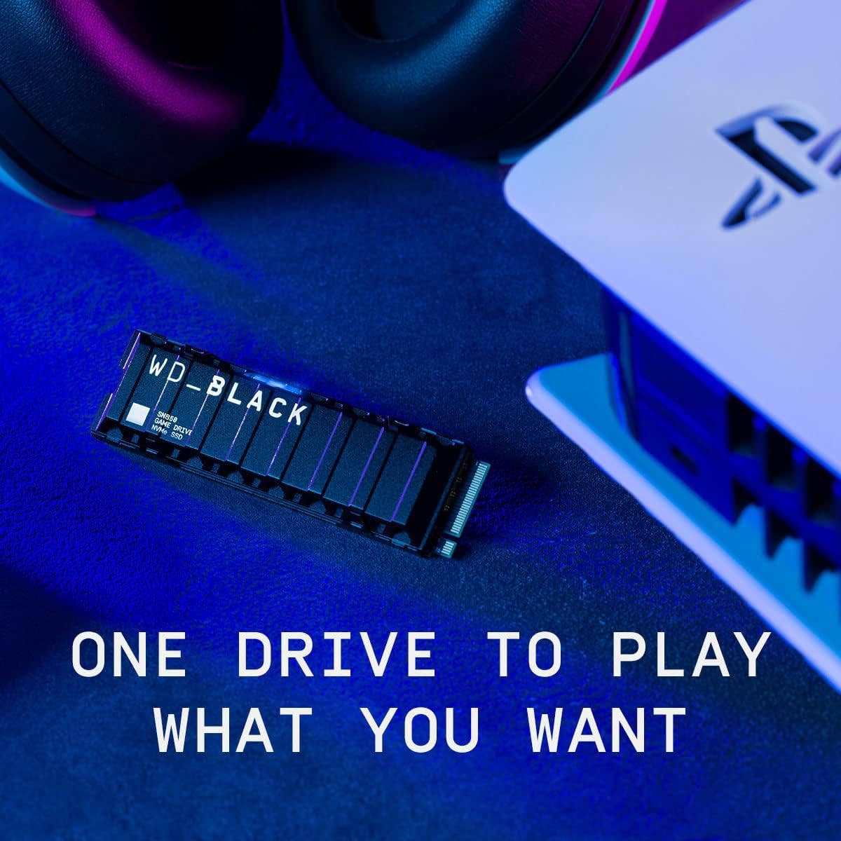 Western Digital 2TB SN850 NVMe SSD for PS5 Consoles Solid State Drive with Heatsink - Gen4 PCIe, M.2 2280, Up to 7,000 MB/s - WDBBKW0020BBK-WRSN