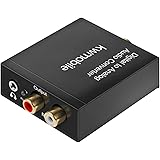 kwmobile Digital zu Analog Audio Konverter - Digital auf Analog Wandler - Toslink SPDIF Koaxial zu 2x Ausgang 3.5mm Klinke RCA Cinch - Audioumwandler