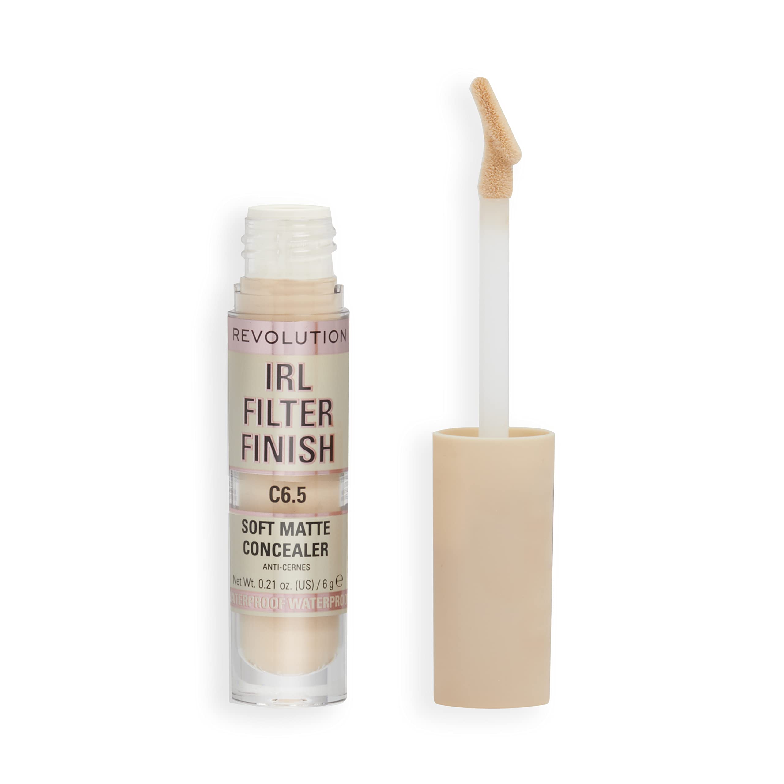 Makeup Revolution, IRL Filter Finish, Soft Matte Concealer, Medium to Full Coverage, C6.5, Light to Medium Skin Tones, 6g